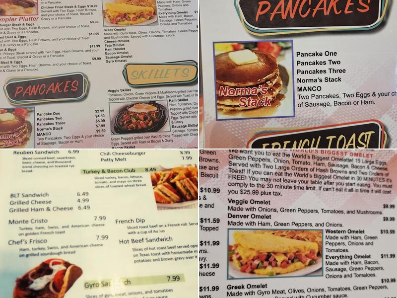 Norma's Diner Menu
