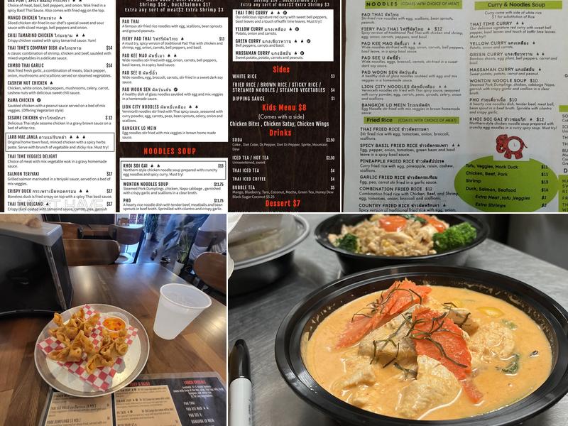 Thai Time Express Menu