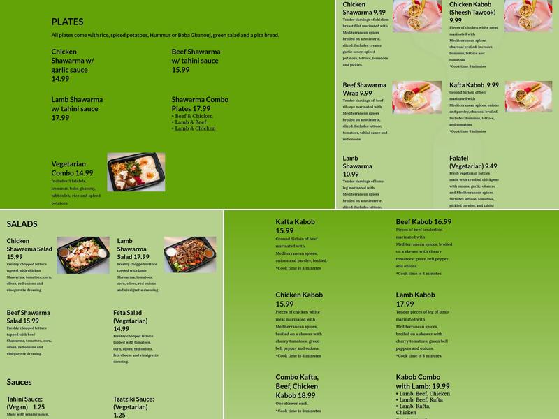 Shawarma Mediterranean Grill Menu