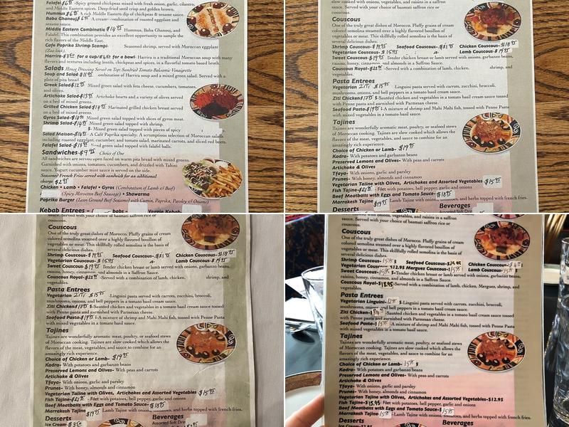 Cafe Paprika Menu