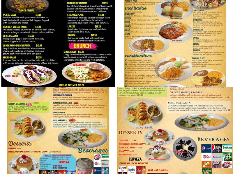 Maria's Mexican Grill & Cantina Menu