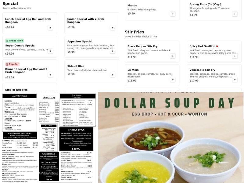 Bamboo Menu