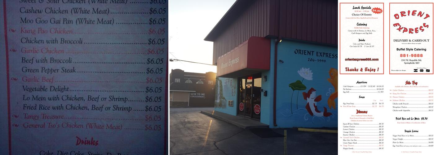 Orient Express Delivery Menu