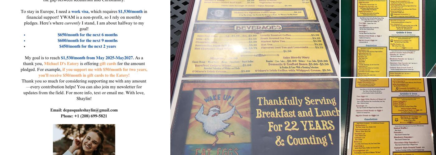 Michael D's Eatery Menu