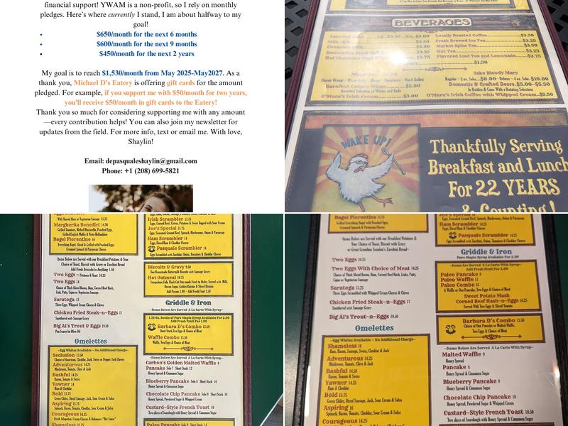 Michael D's Eatery Menu