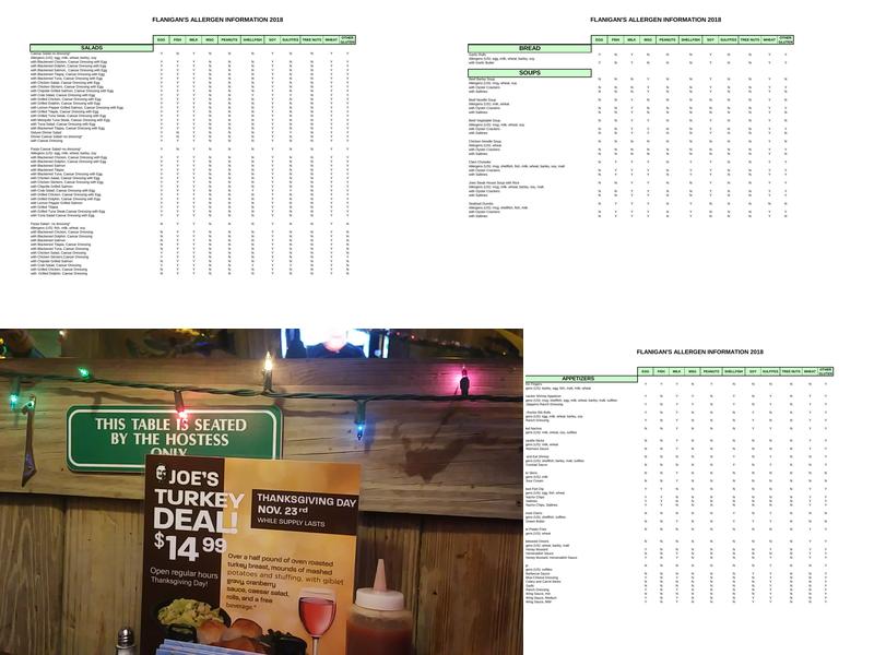 Flanigan's Seafood Bar and Grill Menu