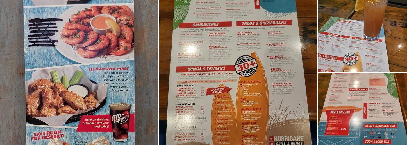 Hurricane Grill & Wings-Kendall Menu