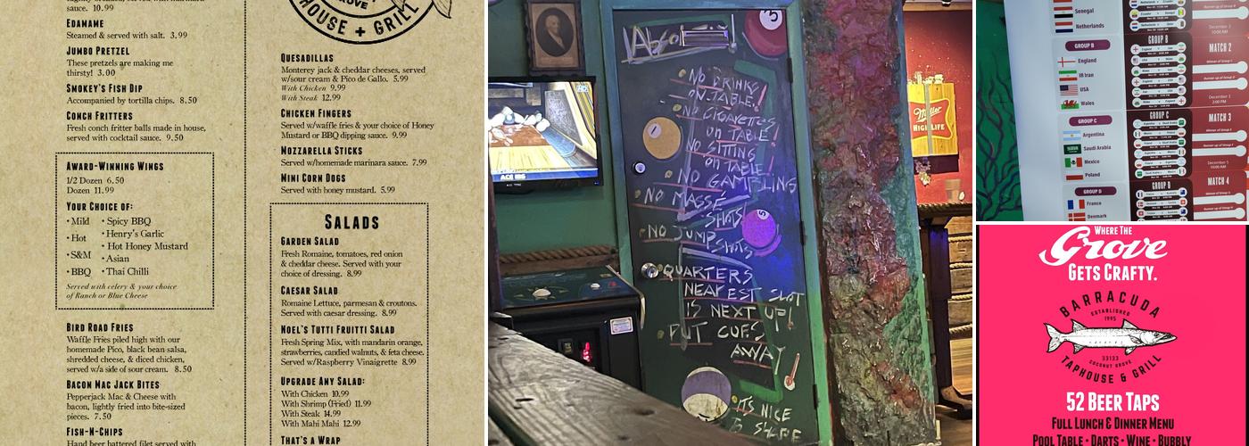 Barracuda Taphouse & Grill Menu
