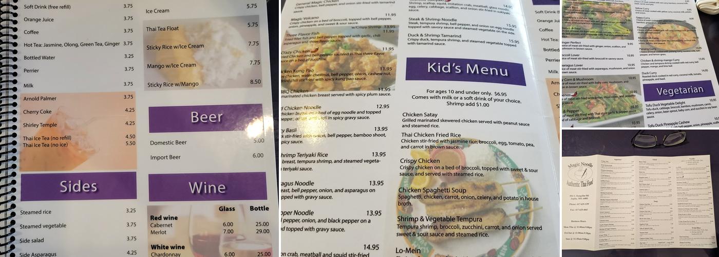Magic Noodle Menu