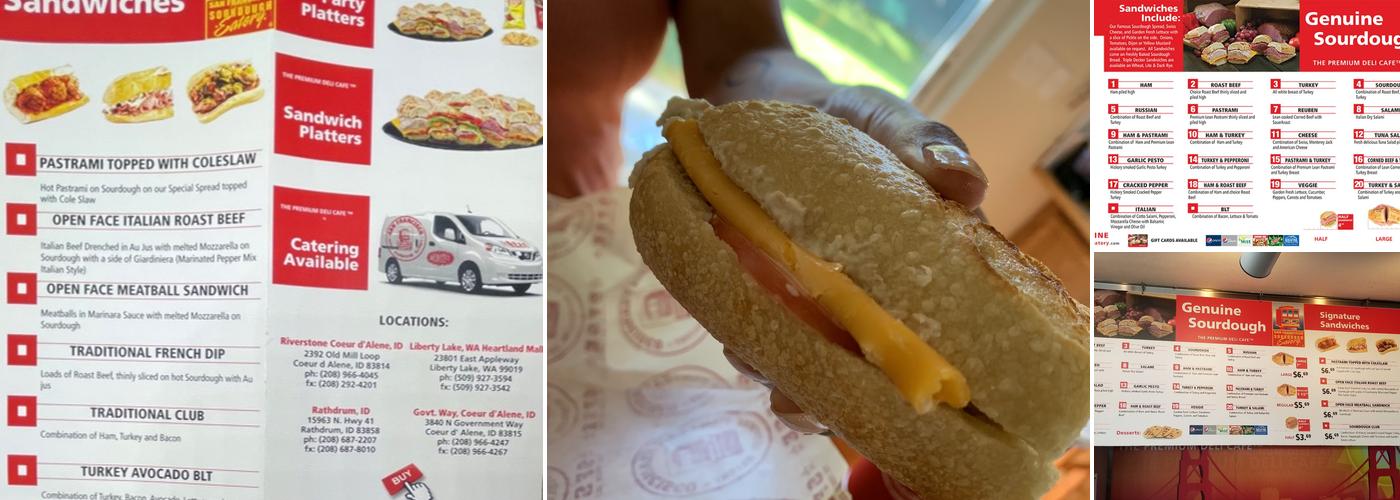 San Francisco style Sourdough Eatery Menu