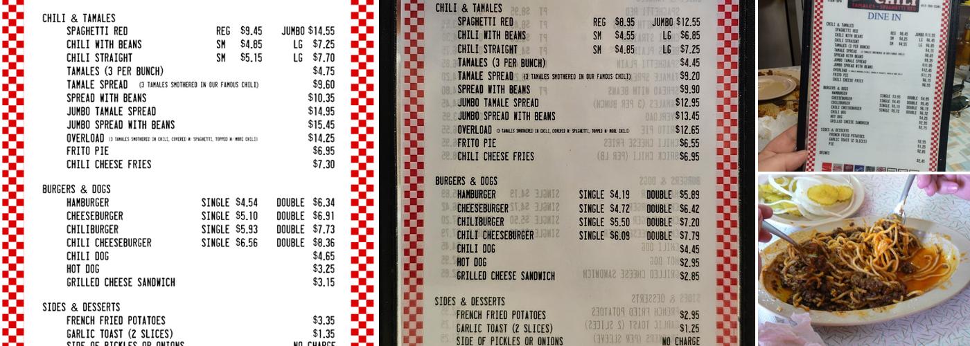 Fred & Red's Menu