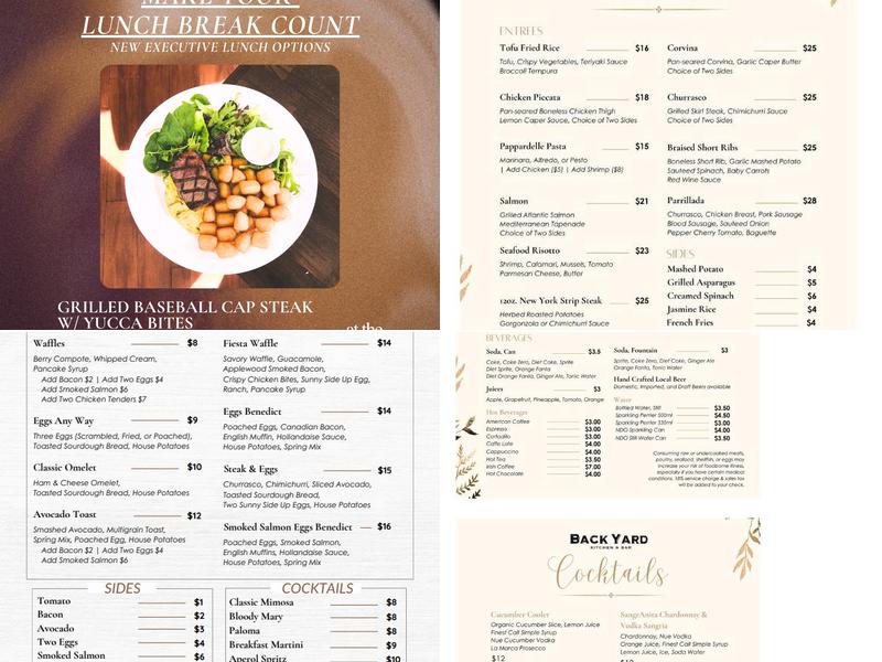 Backyard Kitchen & Bar Menu