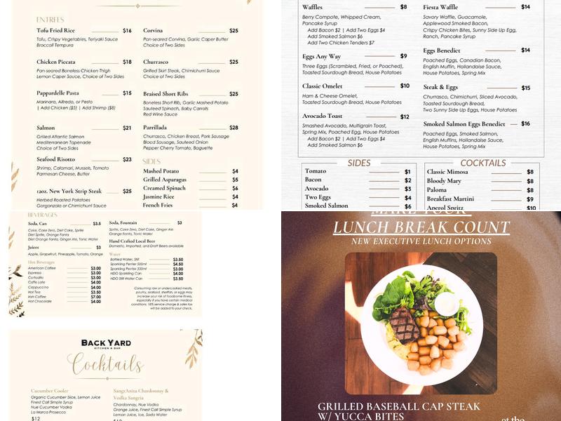Backyard Kitchen & Bar Menu