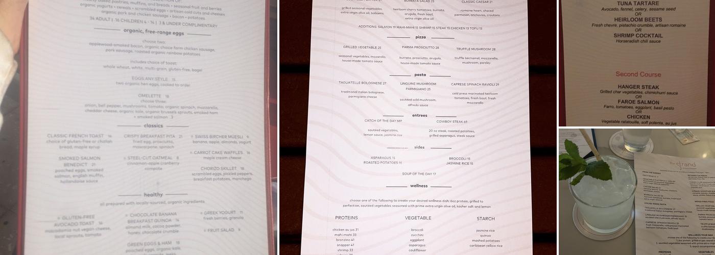 The Strand at Carillon Miami Menu