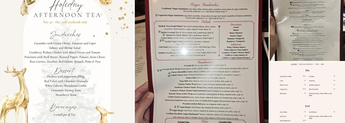 Tea Room at Cauley Square Menu