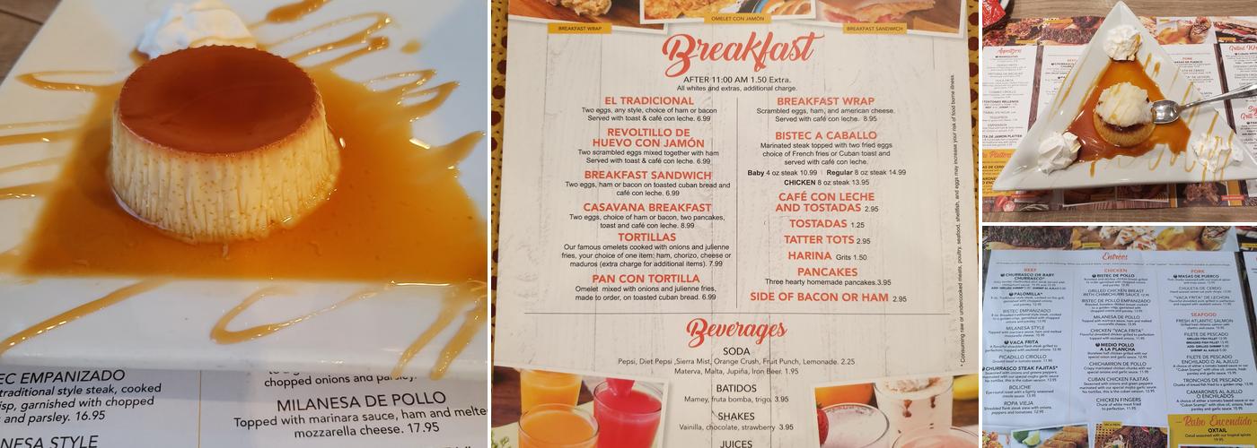 Casavana Cuban Cuisine Menu