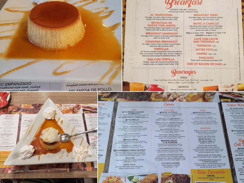 Casavana Cuban Cuisine Menu