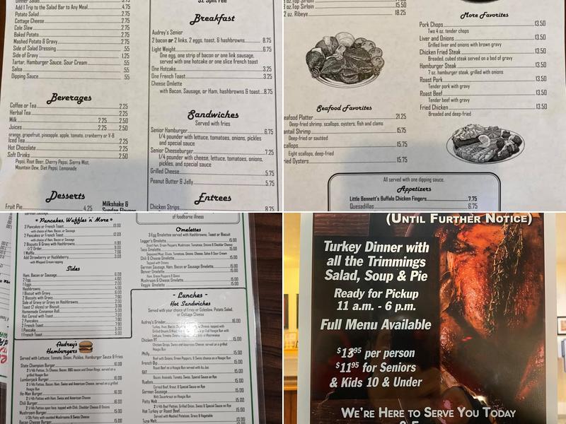 Audrey's Restaurant Menu
