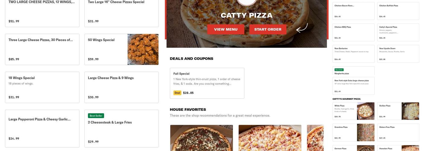 Catty Pizza Menu