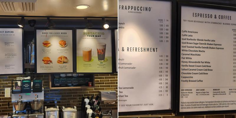 Starbucks Menu