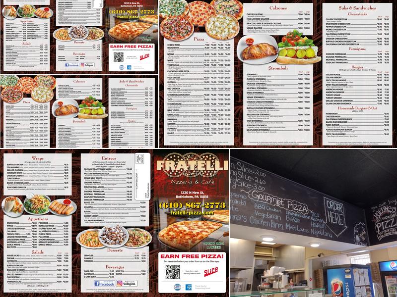 Fratelli Pizzeria Menu