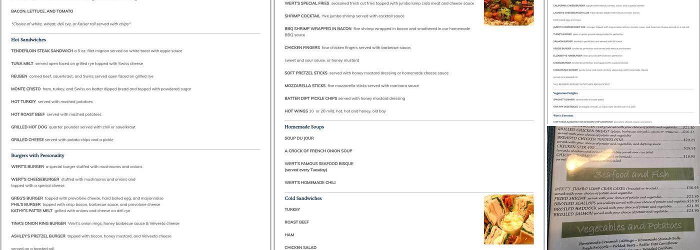 Wert's Cafe Menu