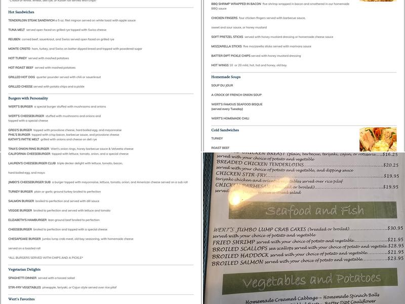 Wert's Cafe Menu