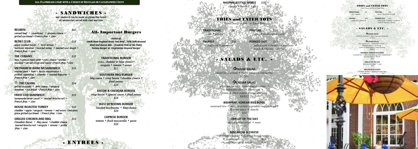 Coolidge Park Cafe Menu