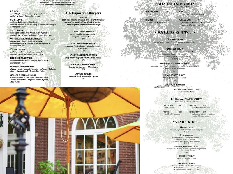 Coolidge Park Cafe Menu