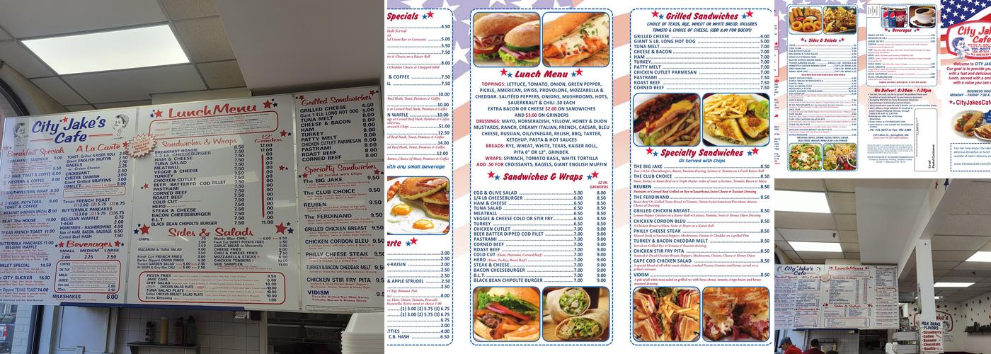 City Jake's Cafe Menu