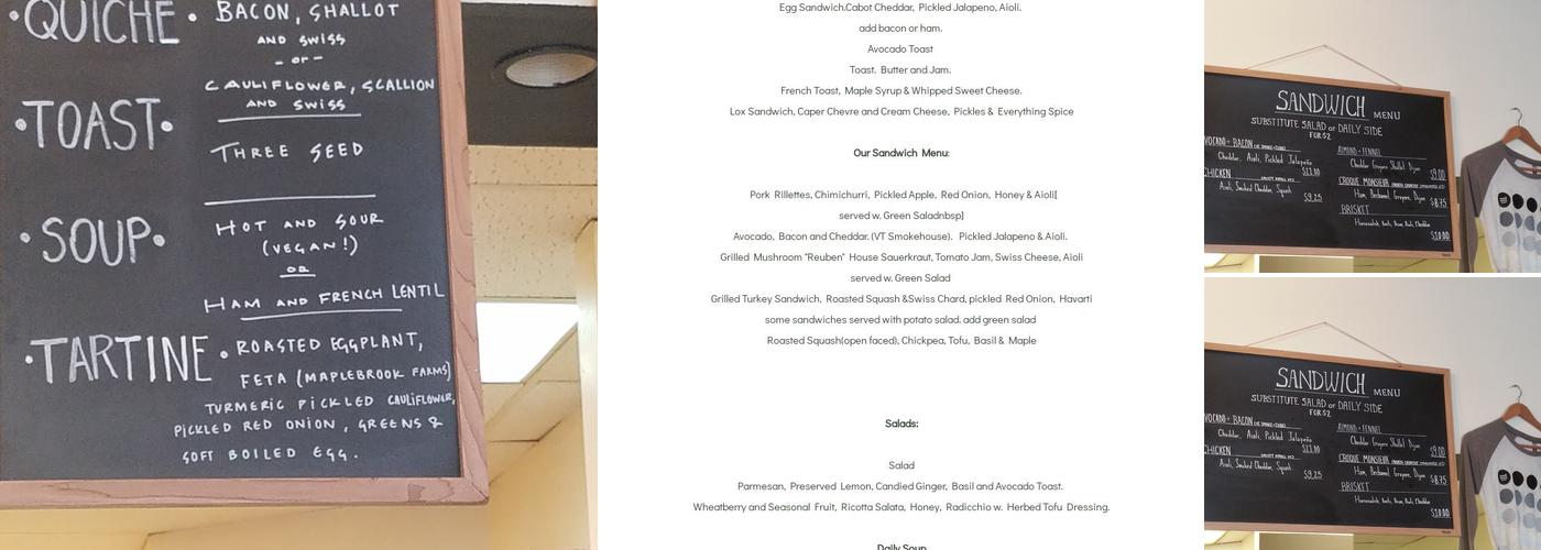 Small Oven Bakery Menu