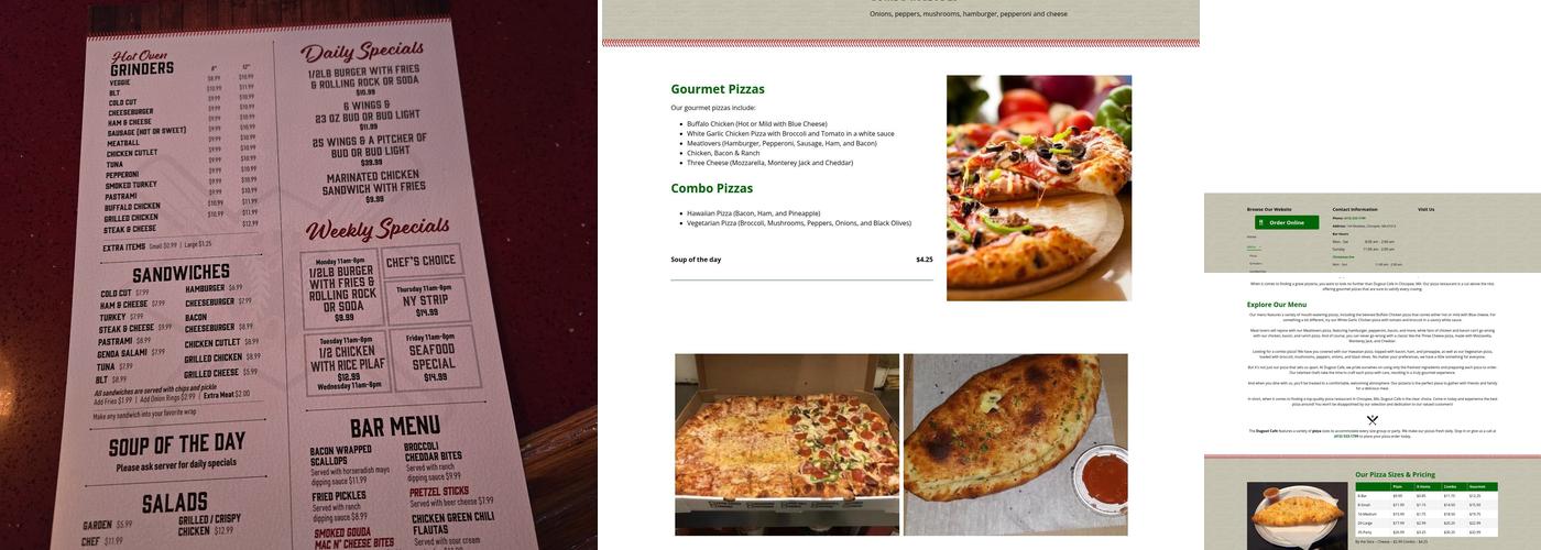 Dugout Cafe & Pizza Shop Menu