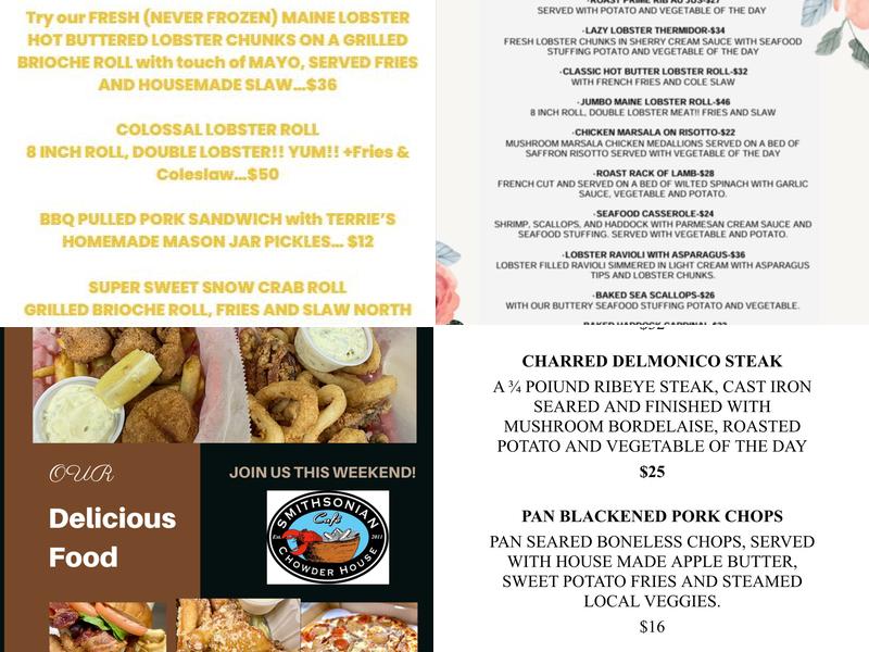 Smithsonian Cafe and Chowderhouse Menu