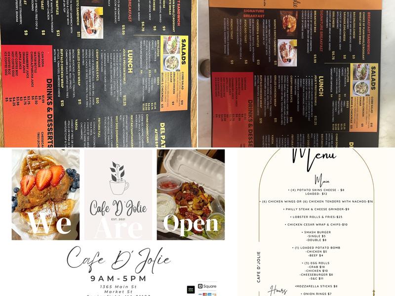 Cafe D’Jolie Restaurant & Cafe Menu