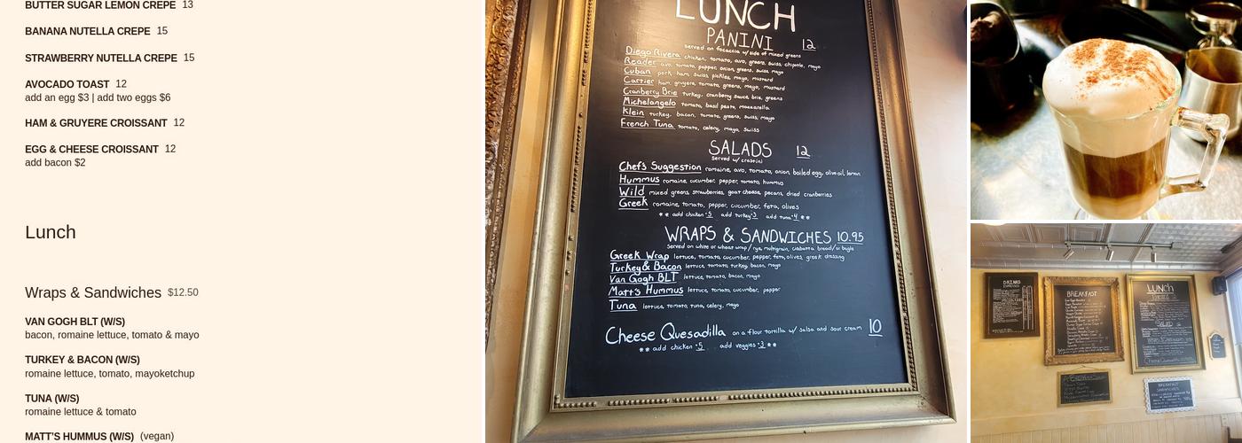Shots Cafe Menu