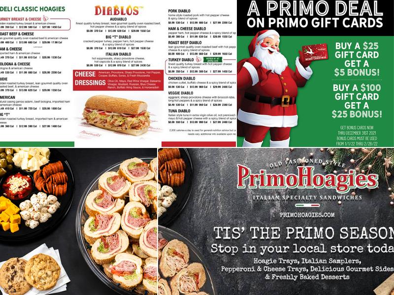 PrimoHoagies Menu