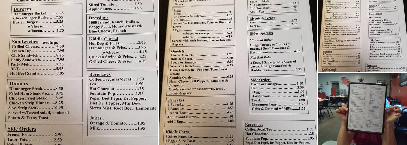 Highway 59 Cafe Menu
