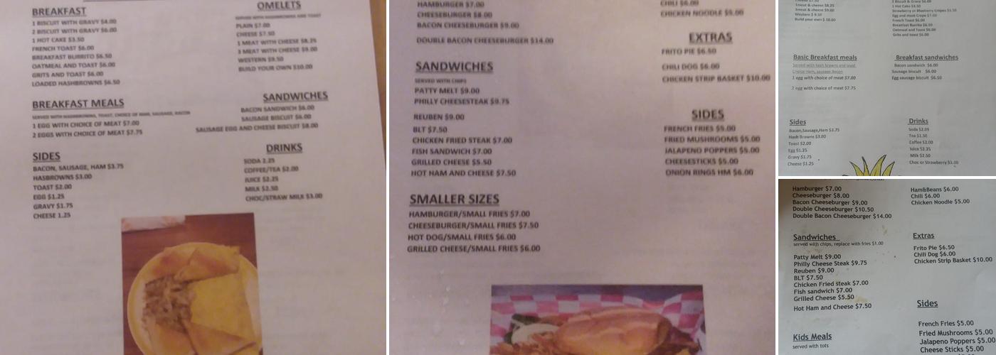 Granny Lee's Cafe Menu