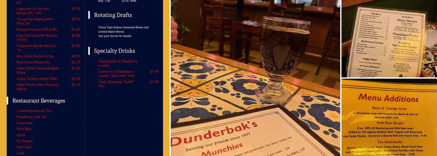 Dunderbak's Market Cafe Menu