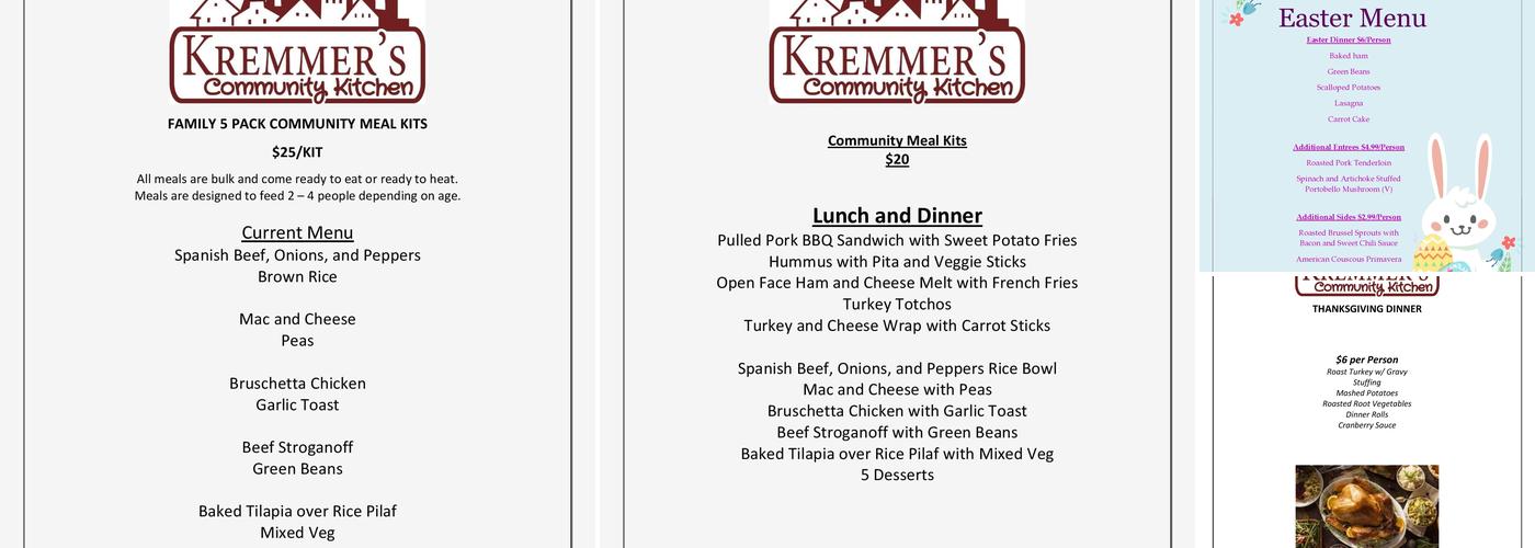 Kremmer's Cafe & Catering Menu