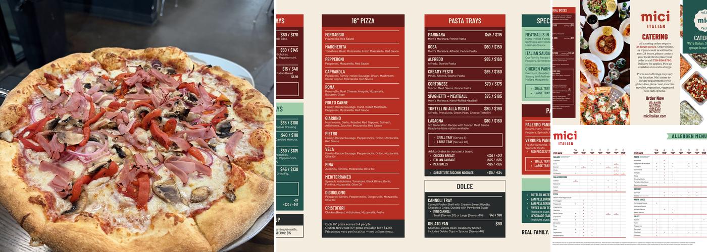 Mici Italian Menu