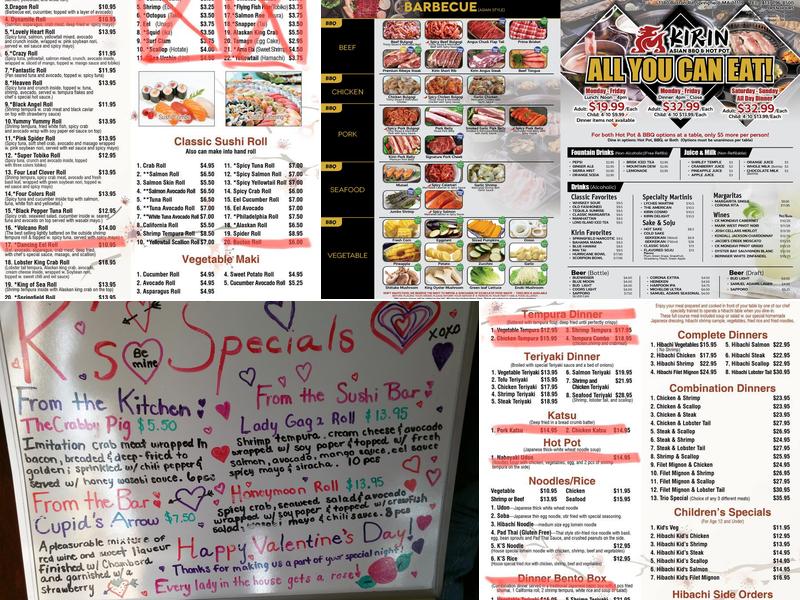 K's Restaurant Menu
