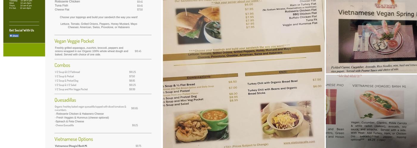 Stations Cafe Menu