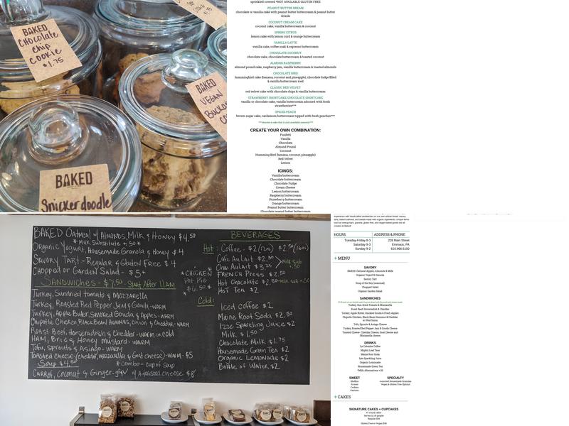 Baked Bakery & Cafe Menu