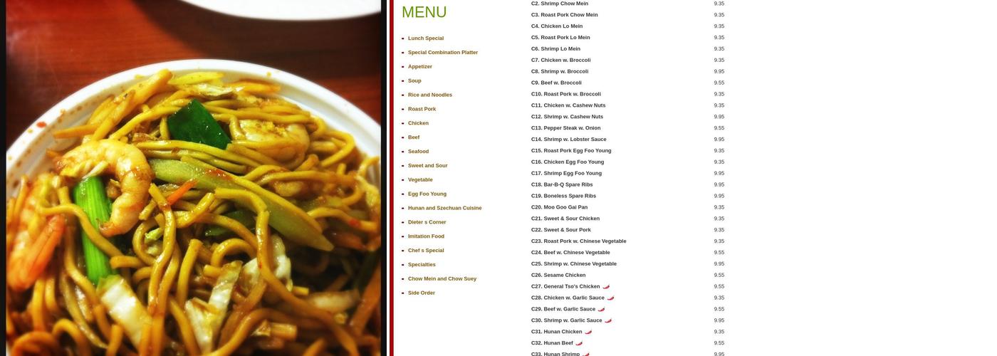 Ruby Cafe Menu