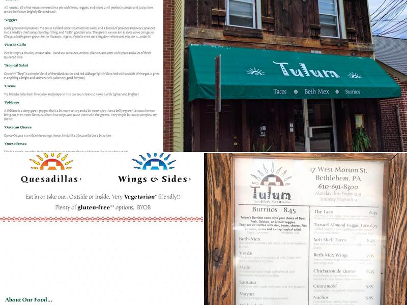 Tulum Restaurant Menu