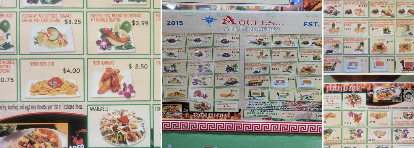 Aqui Es: A Taste Of Mexico Menu