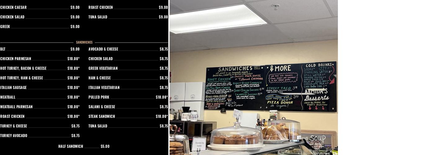 Armida's Bakery and Cafe Menu