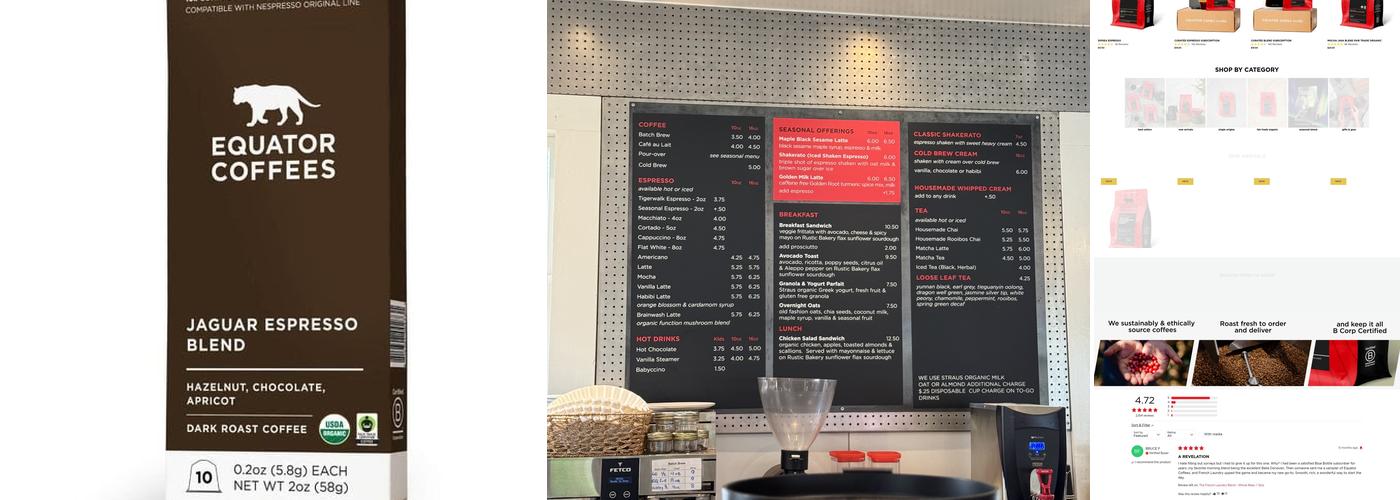 Equator Coffees Menu