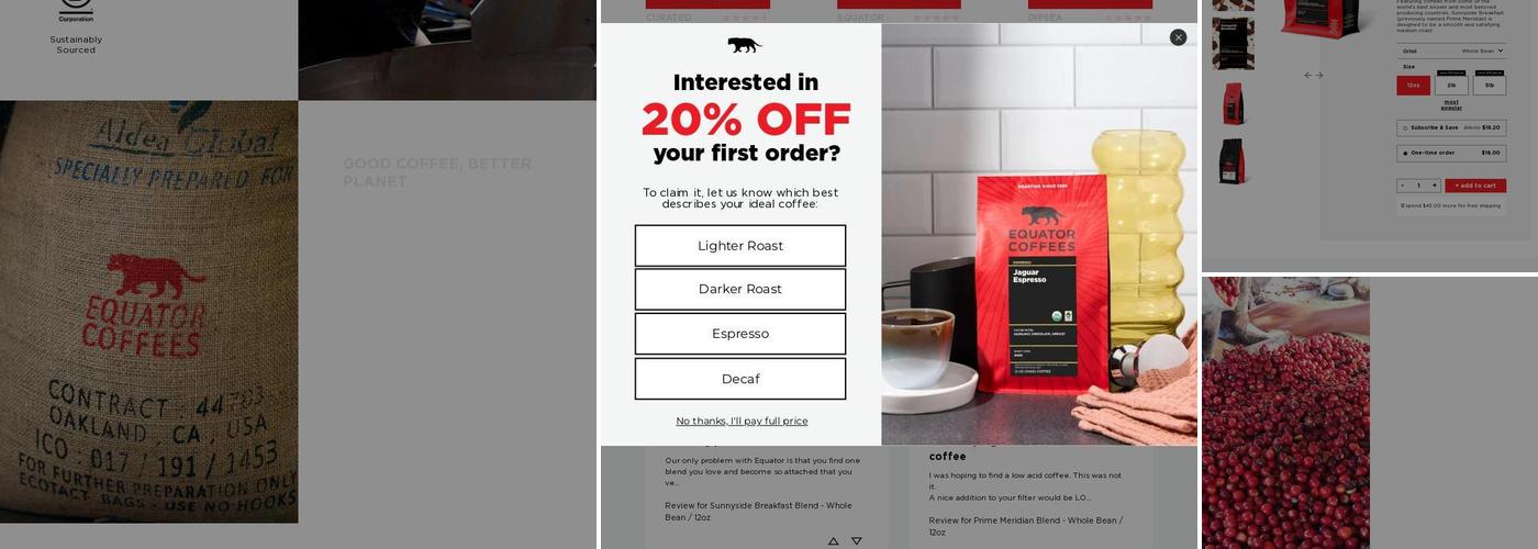 Equator Coffees Menu